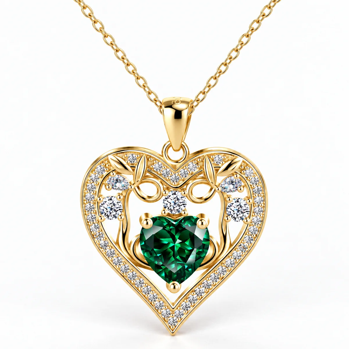 Neck-Love-Code1 گردنبند نقره عیار 925 نقرینو مدل قلب با سنگ کوبیک کد 1 - تصویر 1