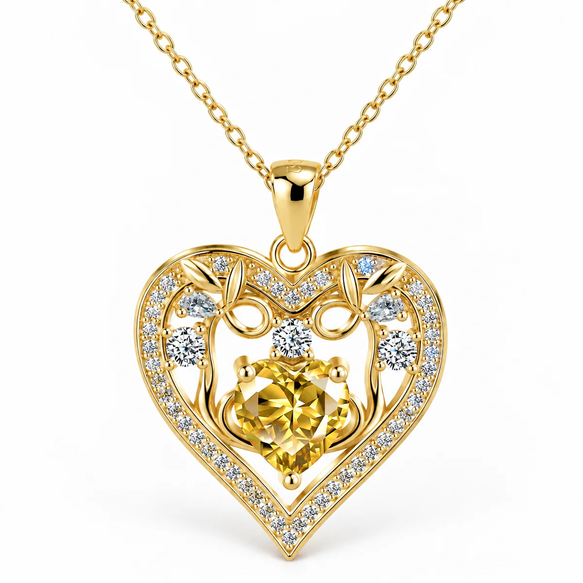 Neck-Love-Code4 گردنبند نقره عیار 925 نقرینو مدل قلب با سنگ کوبیک کد 4 - تصویر 1